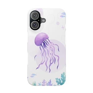Artistic Jellyfish Slim Case, Ocean Theme Phone Cover, Cute Sea Life Accessory, Underwater Adventure Gift, Coastal Decor