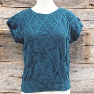 Vintage Womens Sweater Vest Shirt 1980s 1990s Size M Medium
