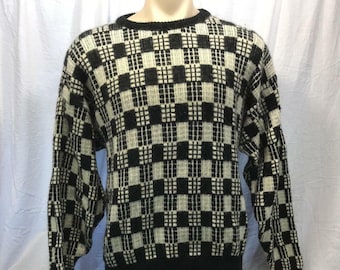 Vintage Jantzen Mens Sweater Bold Biggie 1990's Size L made in USA