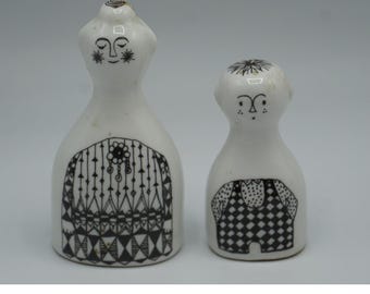 Porsgrund Porcelain Norway Madame Son Salt Pepper By Anne-Marie Odegaard