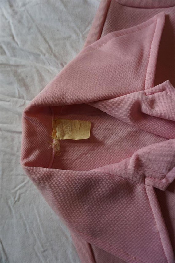 Pink Button Down Polyester 1960's 1970's Womens - image 5