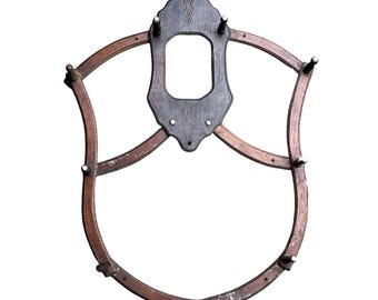 アンティークビクトリア朝様式の折りたたみ式ウォールナット製ウォールラック（19世紀中期～後期）