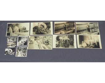 Vintage Model Train Photography Lot Black and White Snapshots Steam Locomotive