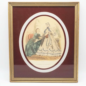 Cadre Doré Antique La Mode Illustree Paris Fashion Print