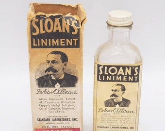 Sloan's Liniment Medicine Bottle With Box