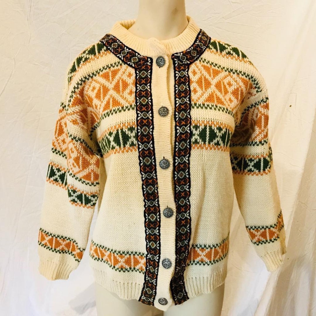 Vintage Gann Sporty Wool Cardigan Sweater Made in Norway - Etsy