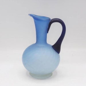 Mid-Century Cobalt Blue Murano Glass Pitcher Vase