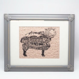 Little Bo Peep For There Is Nothing Lost Letterpress Art Print on Cotton Framed