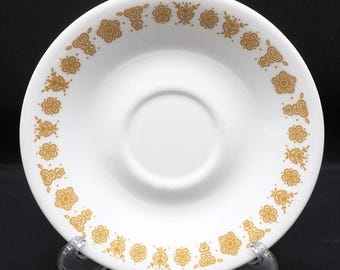 Corelle Butterfly Gold Saucer Replacement 6.25" Vintage Corning Vitrelle White