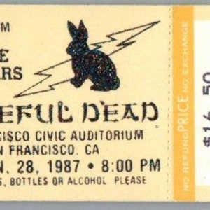Grateful Dead Mail Away Untorn Ticket Stub January 28 1987 Oakland California