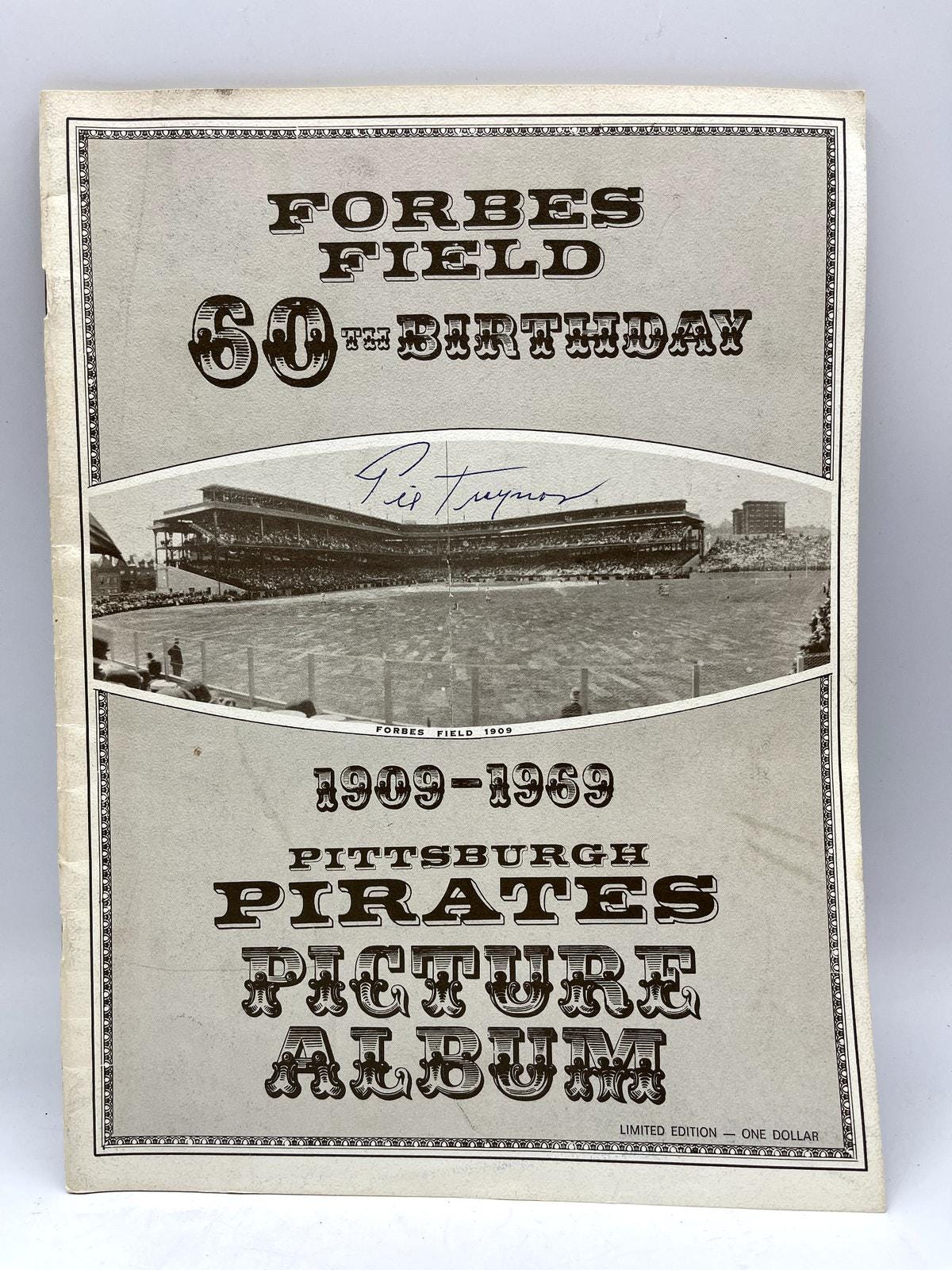 Pie Traynor Autograph Program Pittsburgh Pirates Hall Of Fame Forbes Field