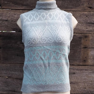 Vintage Womens Sweater Vest Shirt 1980s 1990s E.V. LTD Size Medium