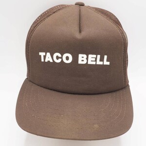 Mesh Snapback Trucker Farmer Hat Taco Bell Brown & White