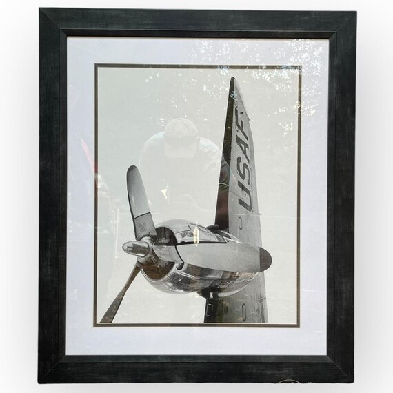 Framed Black White Photograph Eisenhower's Air Force One