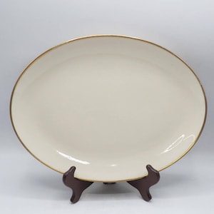 Flintridge Huntington Gold Rim Oval Serving Platter 14&quot; x 10&quot;