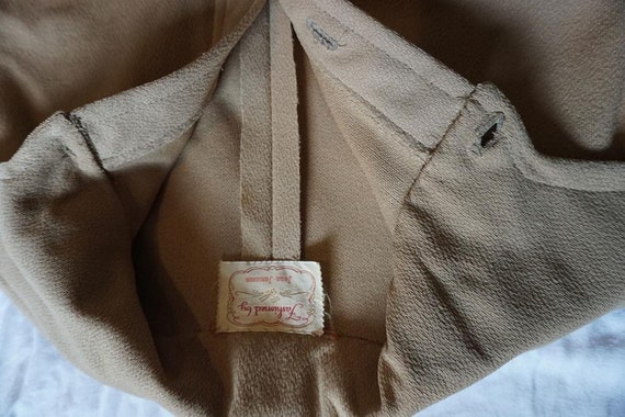 Tan Button Down Polyester 1960's 1970's Womens - image 5