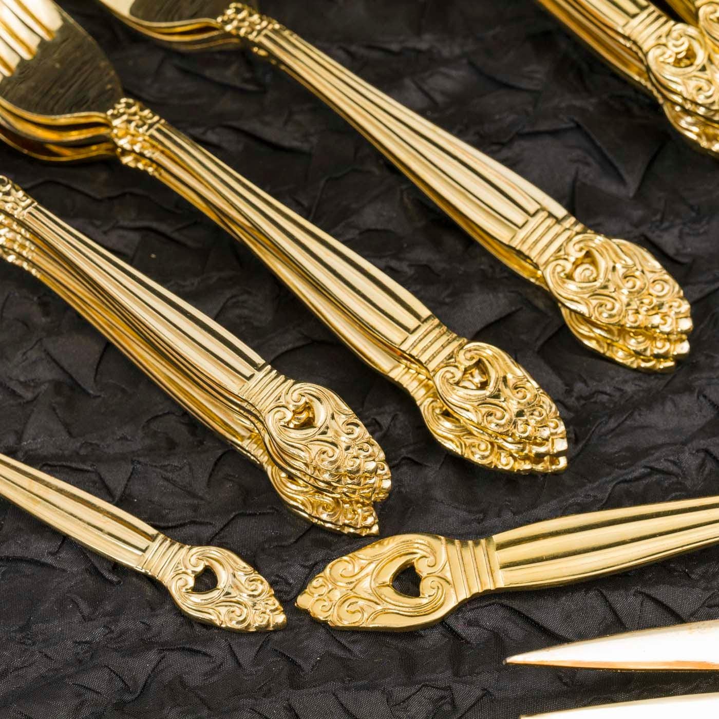 41 Pieces Stainless Steel Gold Accent Flatware Present