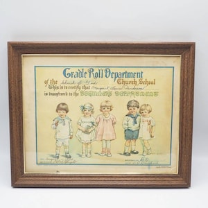 Iglesia Sunday Cradle Roll School Diploma Pittsburgh PA 1934