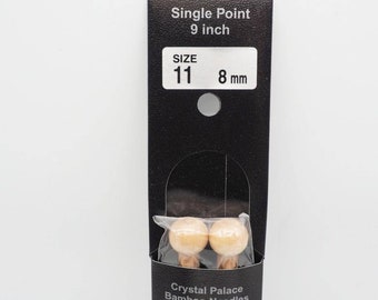 Crystal Palace Bamboo Single Point Knitting Needles 9 Inch US Size 11 8mm