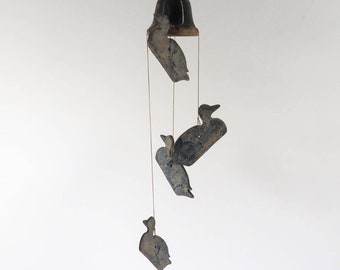 Vintage Ceramic Duck Wind Chimes Collectible