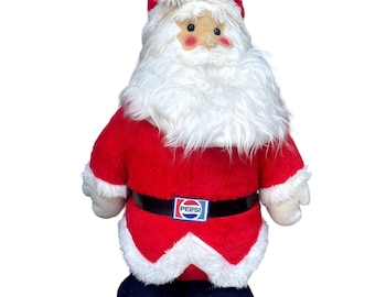 Peluche vintage de Papá Noel de Pepsi, Animal Fair Inc., decoración publicitaria navideña roja