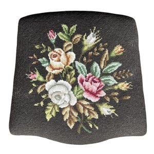 Victorian Style Chair Seat Full Needlepoint Upholstery