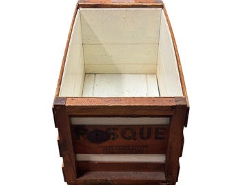 Vintage Pasque Wood Crate Pete Pasquinelli Yuma Arizona 1950s Fruit Box 25x14x14