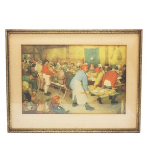 Peasant Wedding Rustic Wedding Pieter Bruegel the Elder Vintage Lithograph
