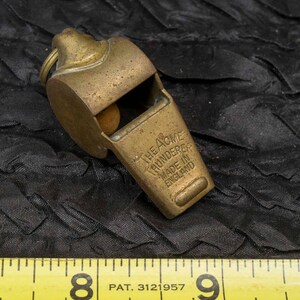 Brass Police Whistle The Acme Thunderer Gemsco Made In England Vintage Military image 2