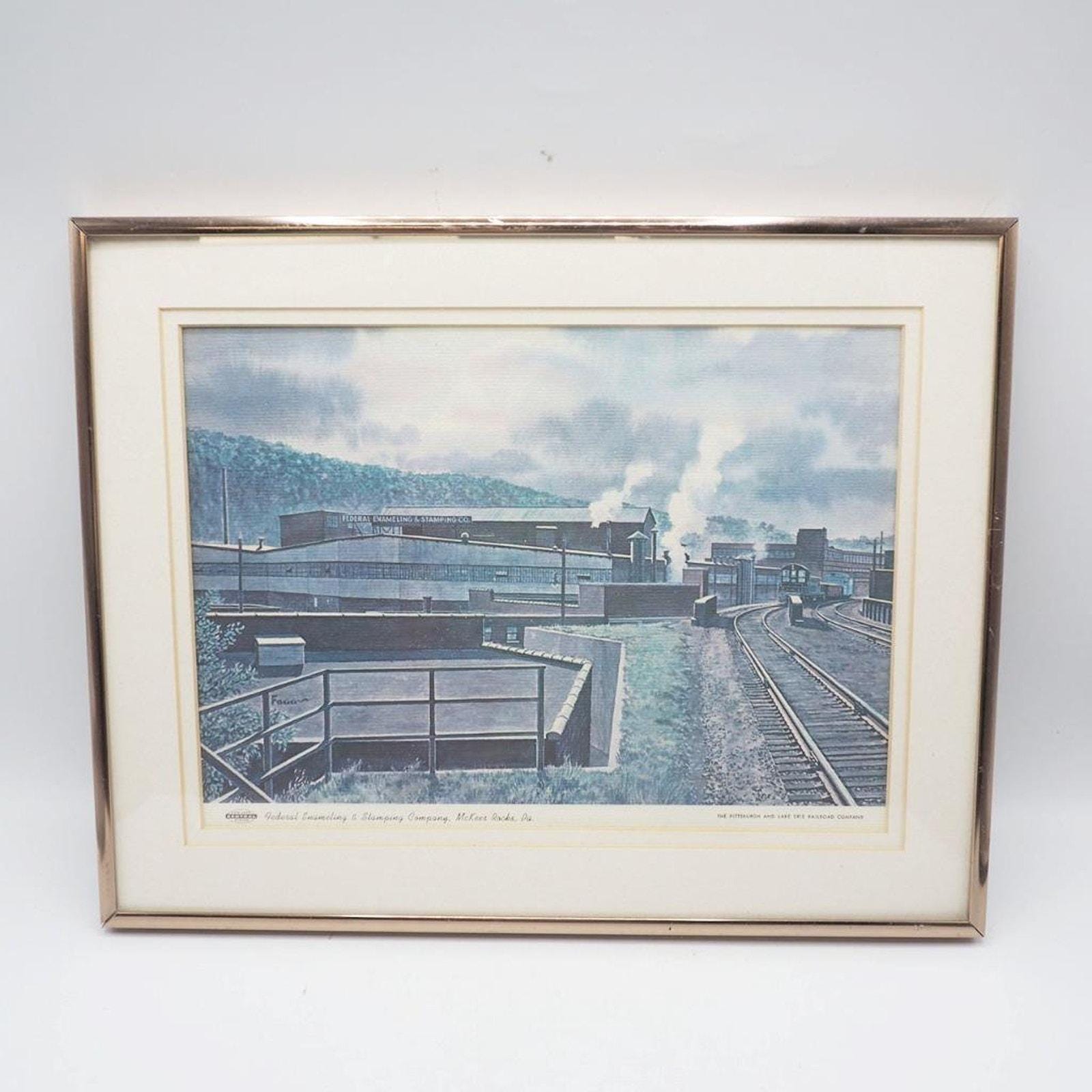 Railroad Train Pittsburgh Lake Erie New York Central McKees Rocks 1960s Print