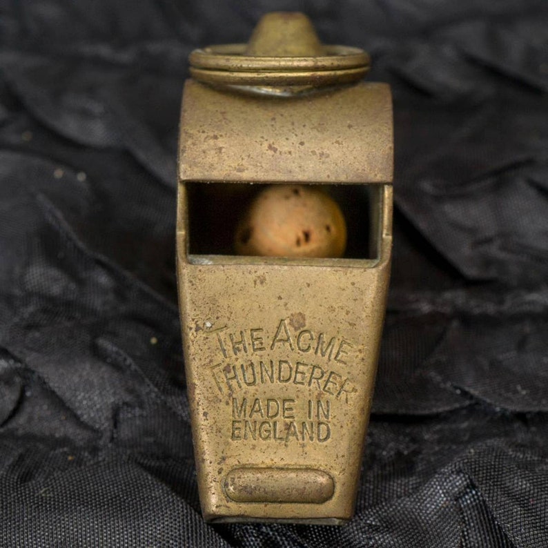 Brass Police Whistle The Acme Thunderer Gemsco Made In England Vintage Military image 5