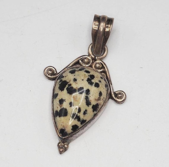 Dalmatian Jasper Sterling Silver Pendant - image 1