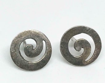 Vintage .925 Sterling Silver Spiral Earrings