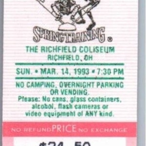 Grateful Dead Mail Away Untorn Ticket Stub March 14 1993 Richfield Ohio