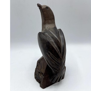 Hand Carved Ironwood Wood Eagle Falcon Hawk Statue Figurine Decor