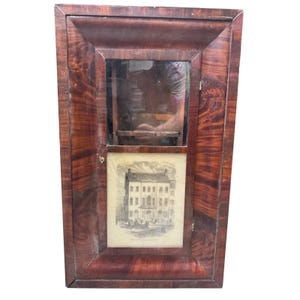 Antique OG Ogee Clock Case Waters & Billings Bristol CT c1850 Tammany Hall Print