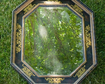 Wood Frame Hand Decorated Mirror