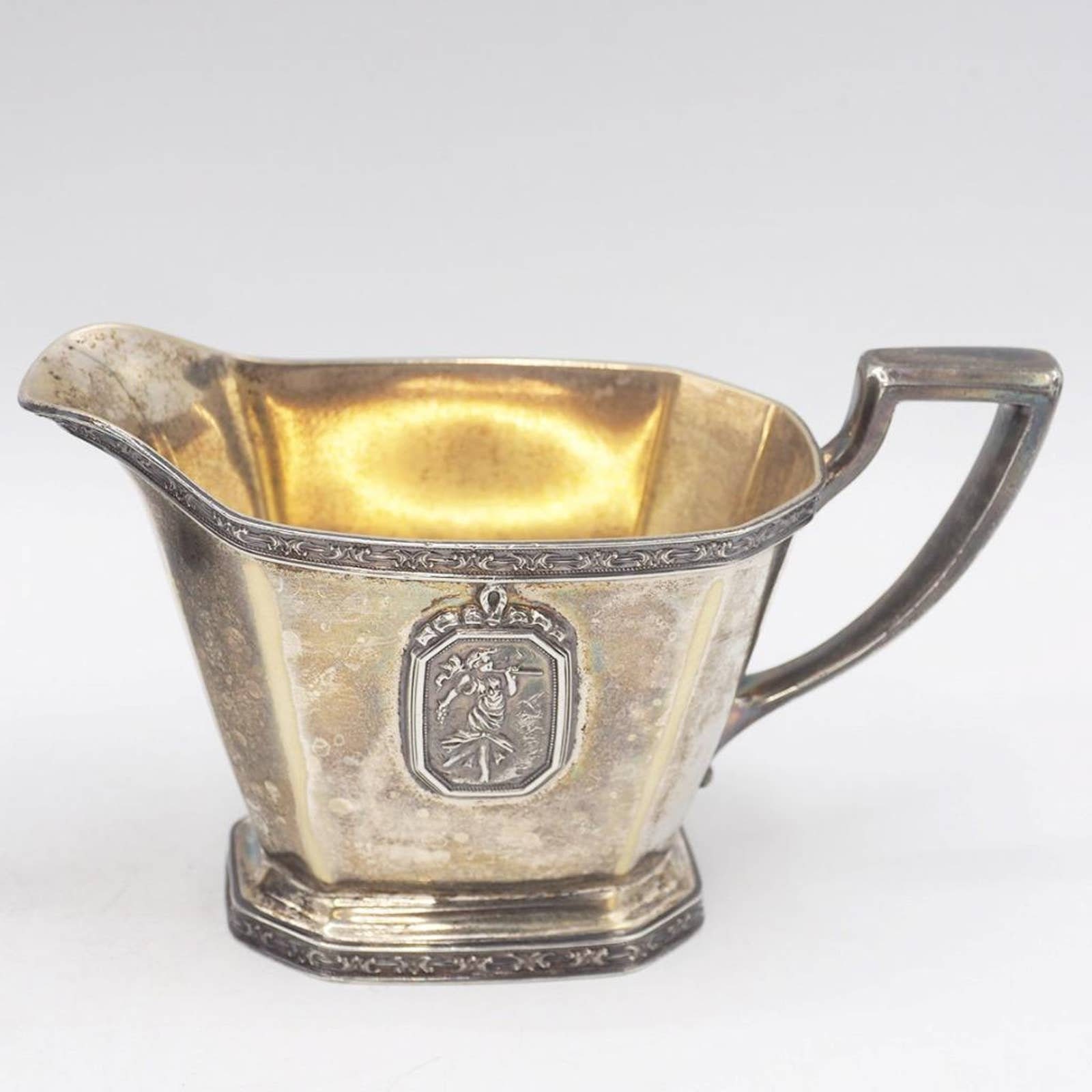 Homan Plate on Nickel Silver Sugar & Creamer Set W.M. Mounts Homan Plate on Nickel Silver Sugar & Creamer Set W.M. Mounts