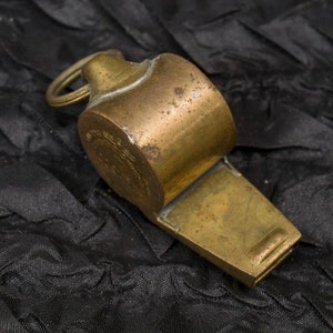 Brass Police Whistle The Acme Thunderer Gemsco Made In England Vintage Military image 1