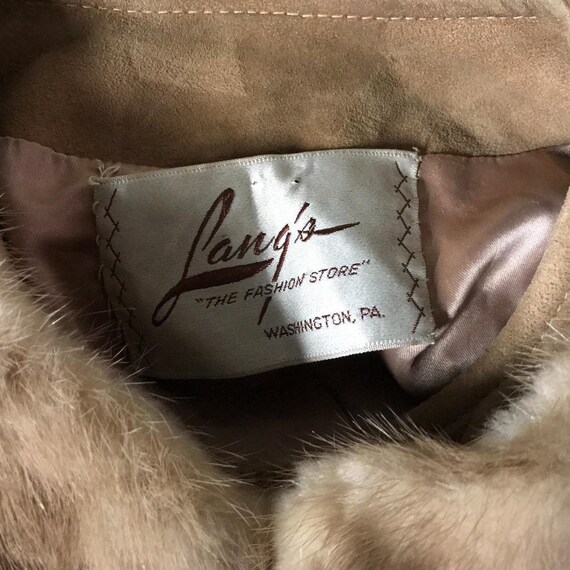 Vintage Lang's Leather & Fur Long Evening Coat - image 3