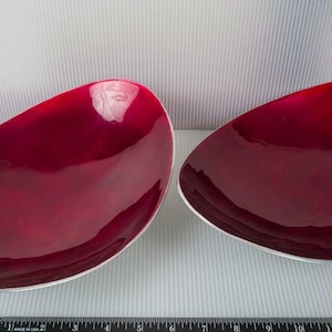 Red Aluminum Mid Century Design Bowl, Tray, Candy Dish, Free Form Catch All