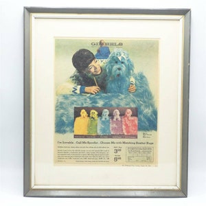 Vintage Framed Gimbel&#39;s Department Store Spoofer Scatter Rug Advertisement Magazine