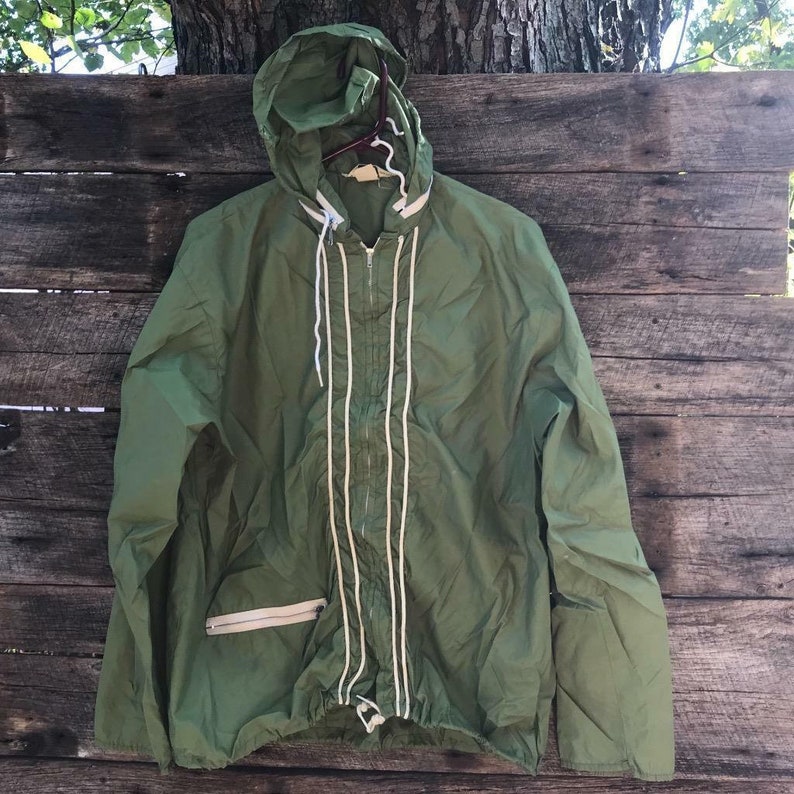 Vintage Mens Weather Jack Nylon Windbreaker Size M 1970s Camping ...