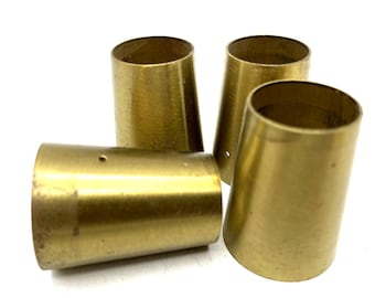 Brass Furniture Leg Protectors Round Copper Sofa Chair Table Foot Covers Set 4