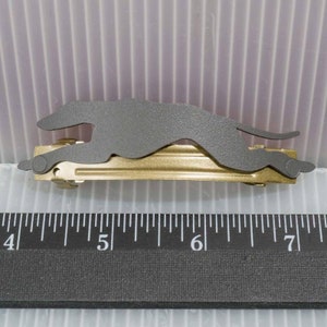 Custom Greyhound Hair Barrette Clip Gray Dog Running