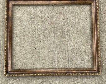 Gold Wood Ornate Picture Frame 21"x25" Painted Vintage