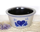 Rowe pottery pot with blue heart at Kate 39 s Vintage Market