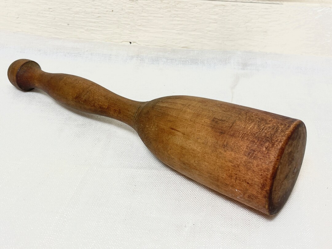 Farmhouse Wood Pestle Antique Kitchen Tools Vintage Wooden Pestle for