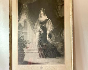 Gravura da Rainha Adelaide por Samuel William Reynolds, 1831
