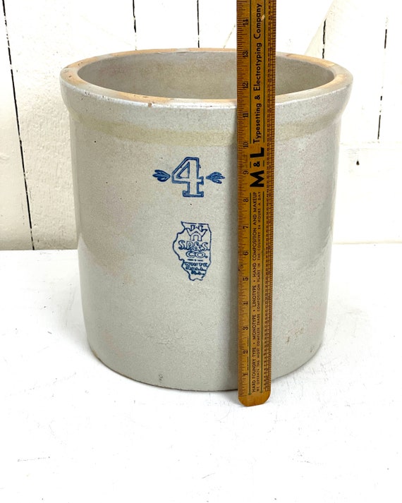 Antique Stoneware Crock 4 Gallon Crock W.H. S.P. & S. CO. Etsy
